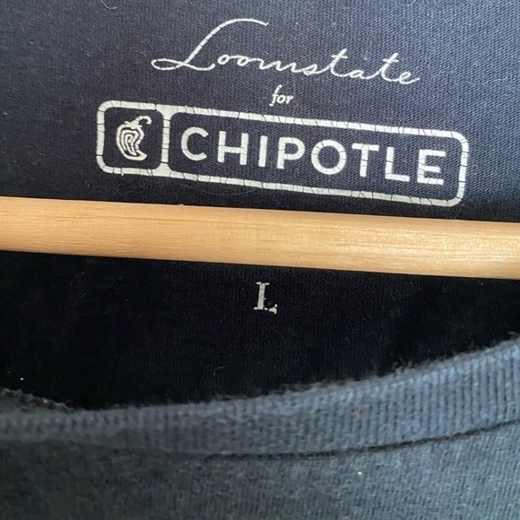 CHIPOTLE BURRITO TEE 20 YEARS AND ROLLING SIZE LARGE WOMENS - Picture 2 of 2